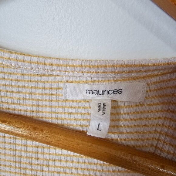 EUC MAURICES TEXTURED STRIPED SCOOP NECK TIERED TANK TOP SIZE L - Picture 10 of 13